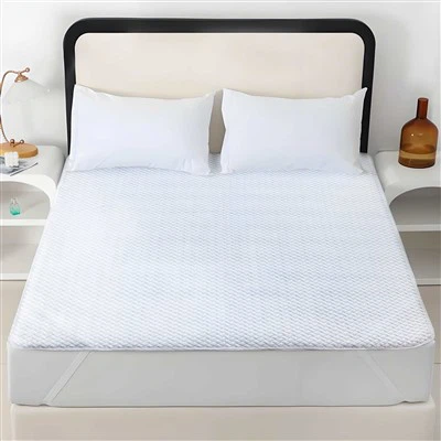 Funda de colchón refrescante a rayas.